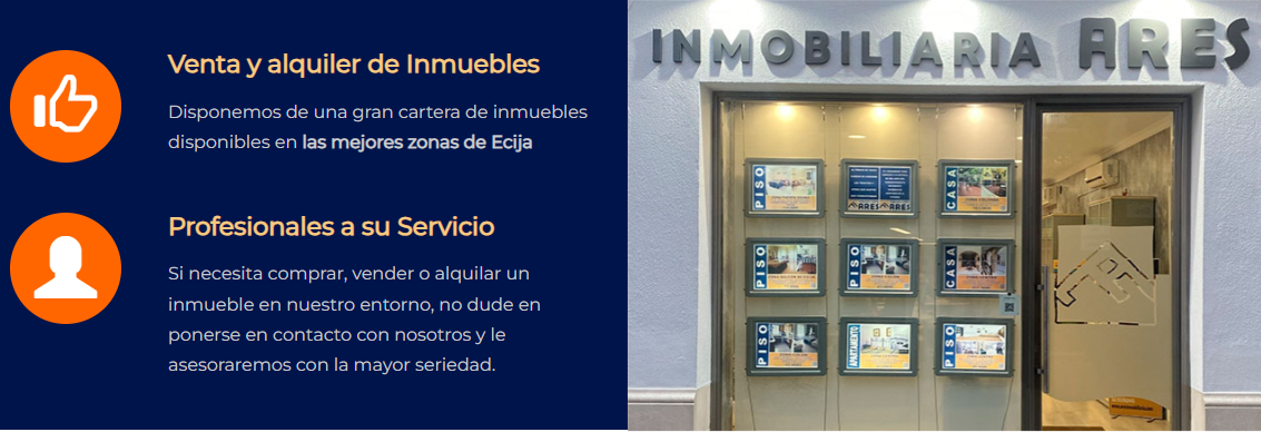 Servicios Inmobiliarios Profesionales en Écija y alrededores. INMOBILIARIA ARES en Écija